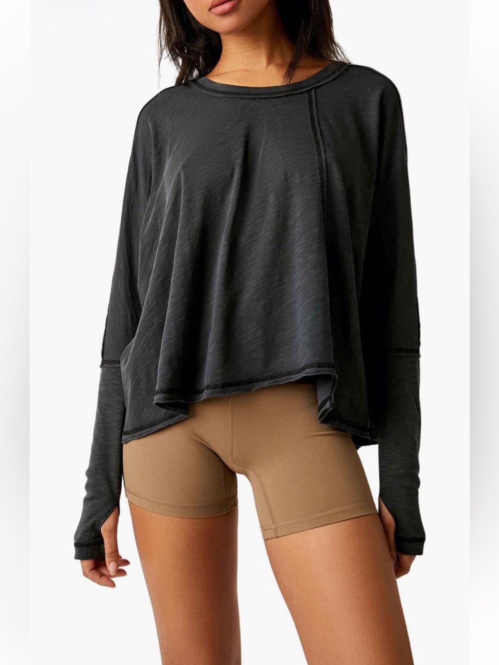 Free People Movement Never Better Ultra Lite Ten Laps Layer Top - Black